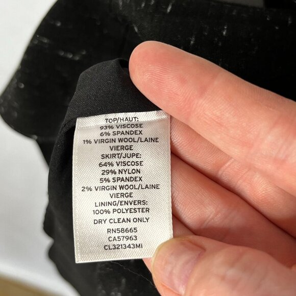 Classiques Entier Space Dye Dark Gray Cap Sleeve Sheath Dress Asymmetrical Hem 8 - Picture 6 of 12